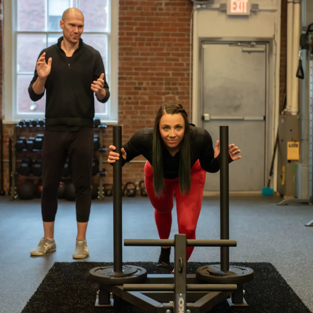 two trainers exercising at Boston private training gym