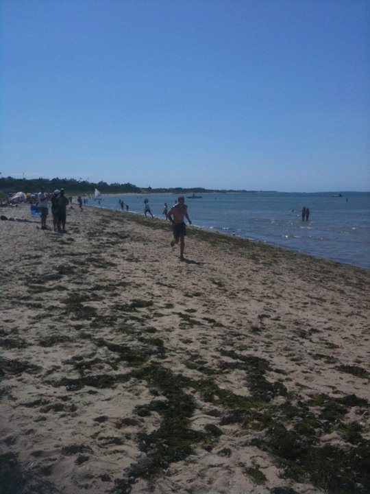 Runner having his best run ever during the Rock Run.